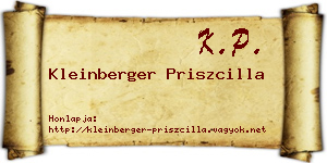 Kleinberger Priszcilla névjegykártya